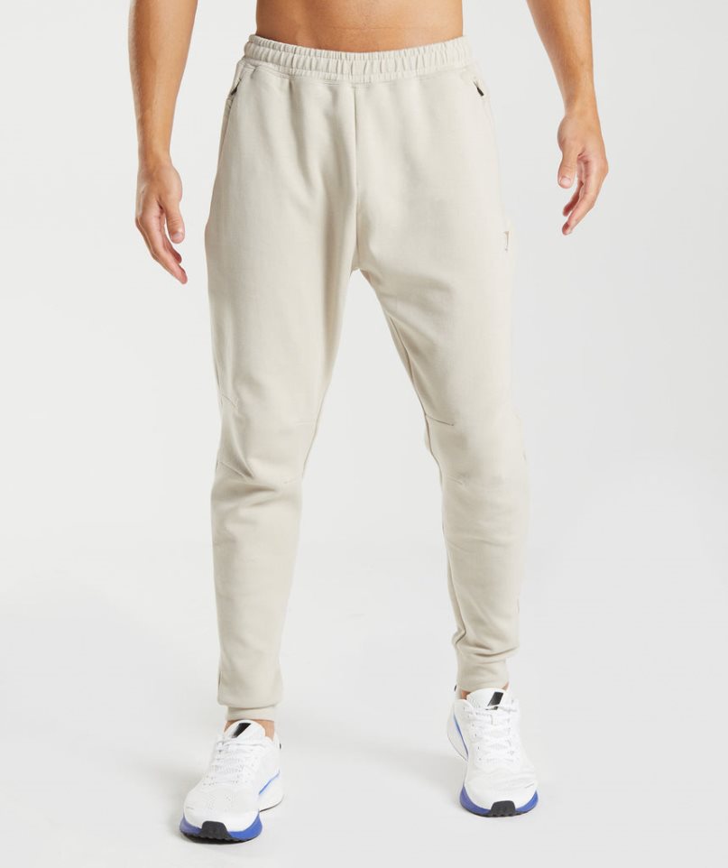 Men\'s Gymshark Rest Day Knit Jogger Cream | CA 8NA603